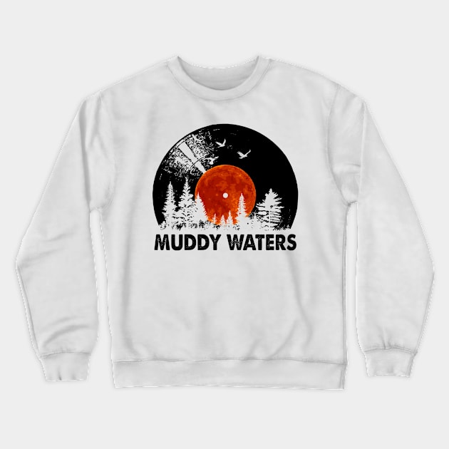 Muddy Record Forest Music Gift Crewneck Sweatshirt by Mountain River Landscape